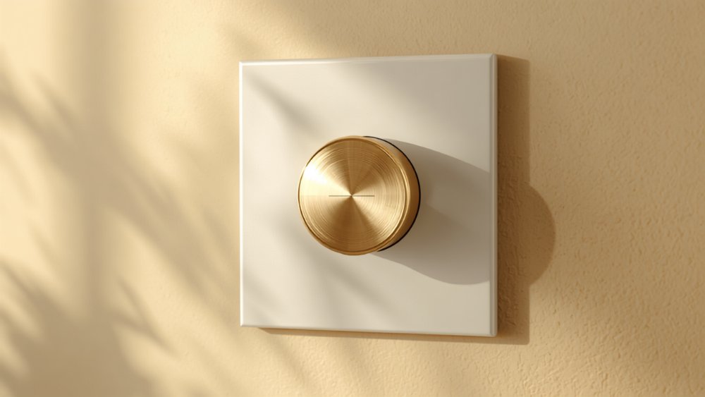 Fan regulator with gold rotary knob